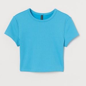 H&M- RIBBED CROP TEE